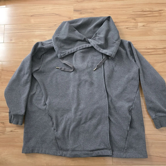 Plus size Zella Amazing Cozy Wrap Jacket in Grey Charcoal size 3X - Picture 3 of 13